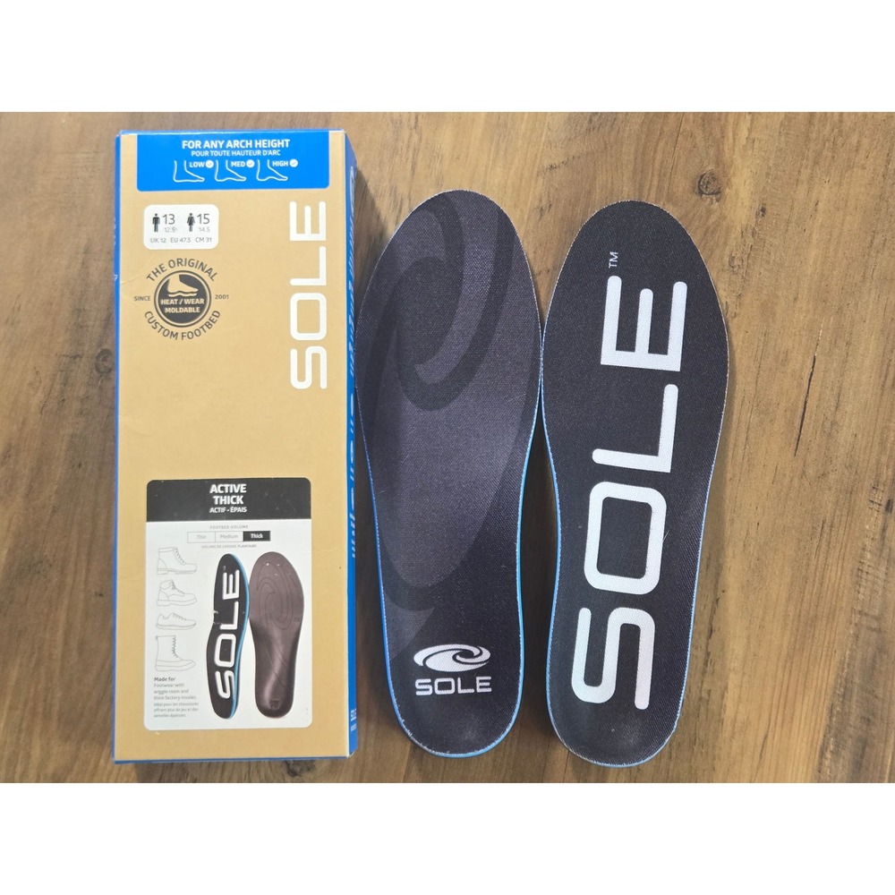 SOLE Active Thick Custom Footbed Insoles Mens 13 Womens 15 Heat Moldable